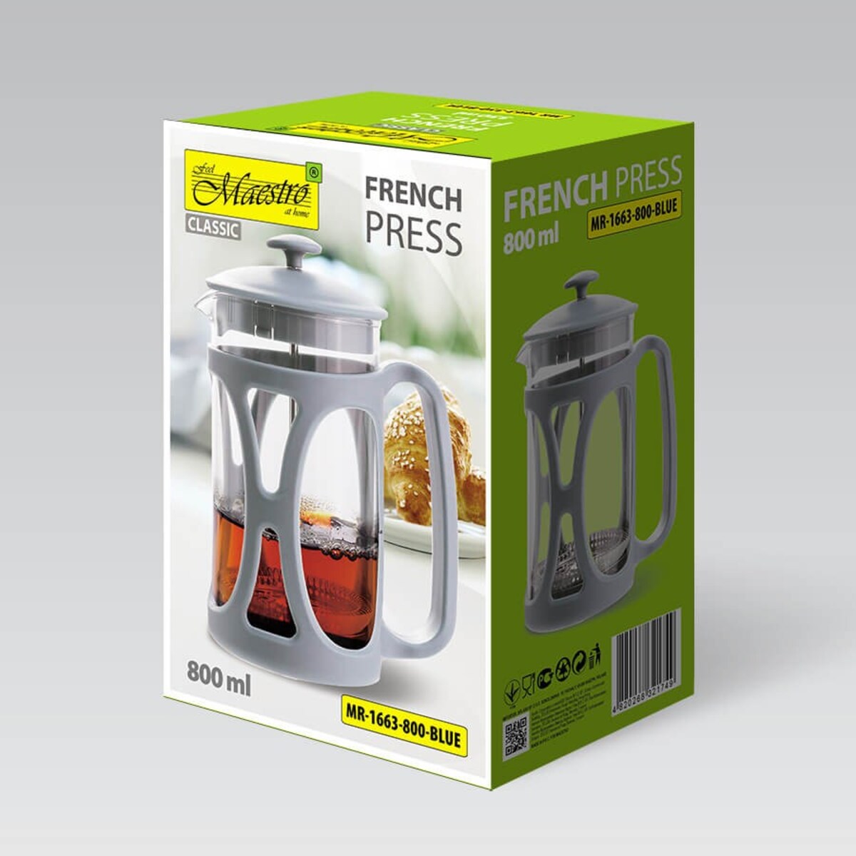 Maestro zaparzacz do kawy herbaty 800ml french press MR1663800BLUE