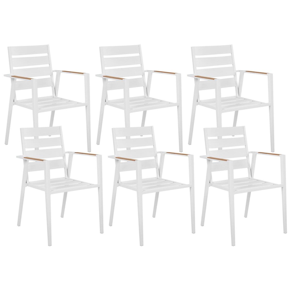 Zestaw ogrodowy dla 6 osób VALCANETTO/TAVIANO Metal Biały