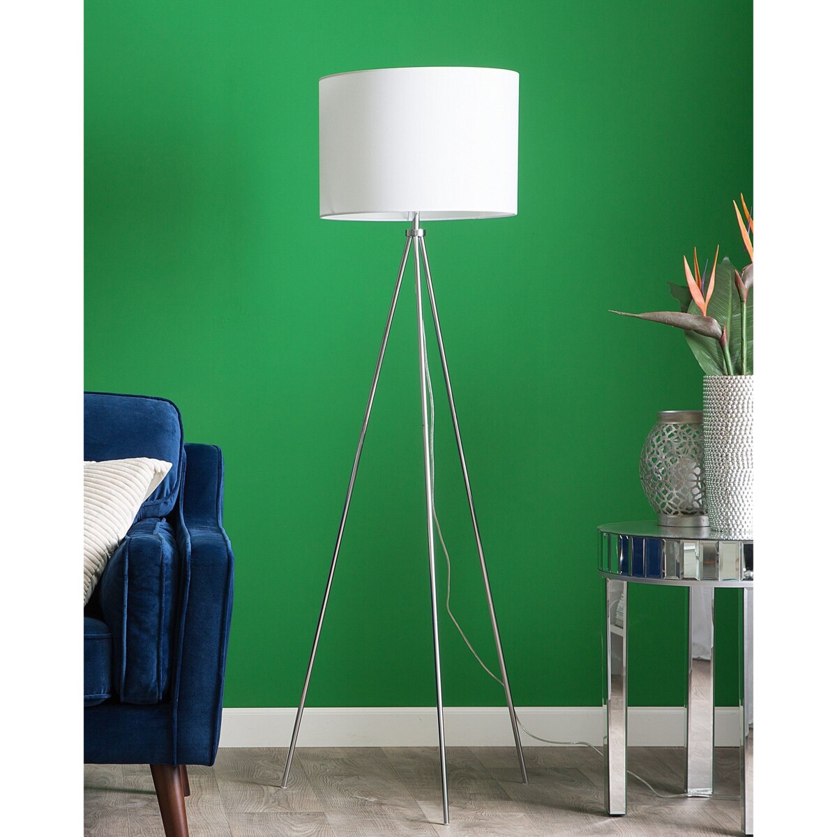 Lampa podłogowa metalowa srebrna VISTULA