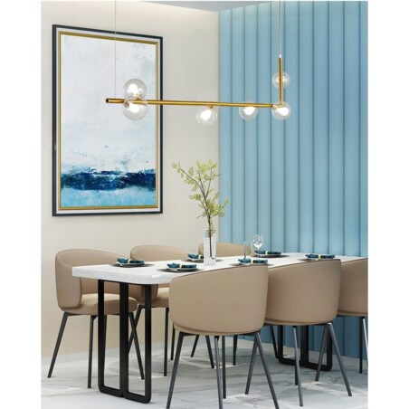 Lampa Sufitowa Szklane Kule Złota Gold 6 Punktów