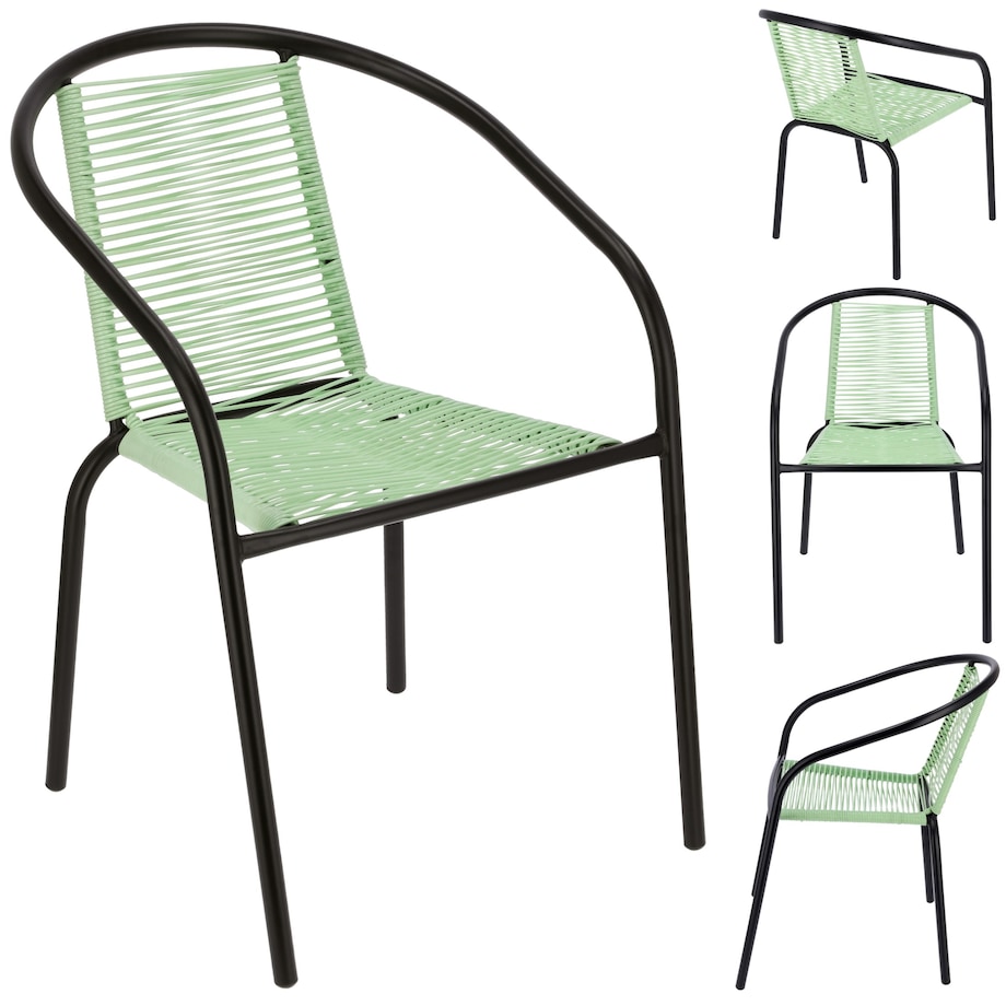 Krzesło ogrodowe plecione BISTRO zielone