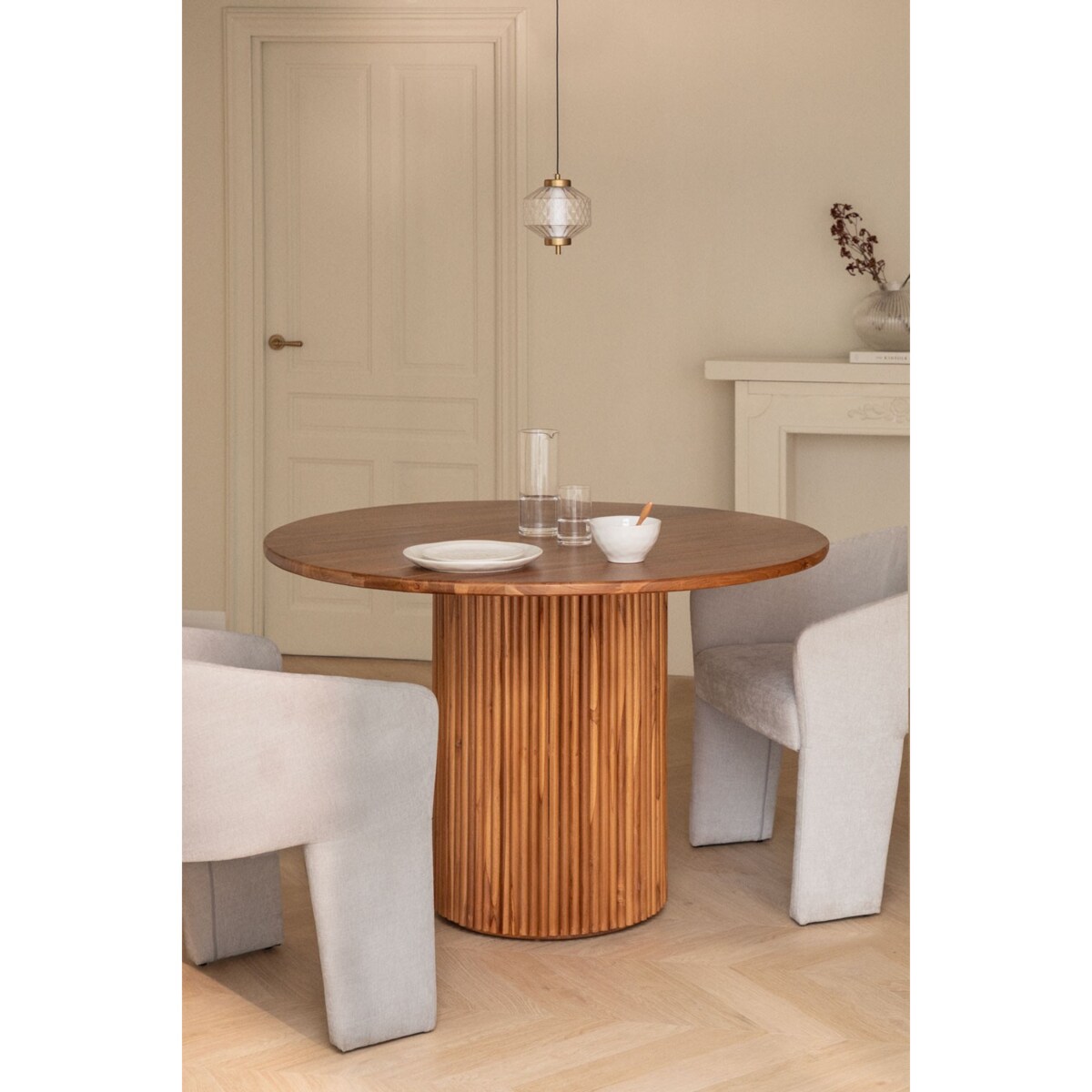 Okrągły stół z drewna tekowego 120 cm Istra