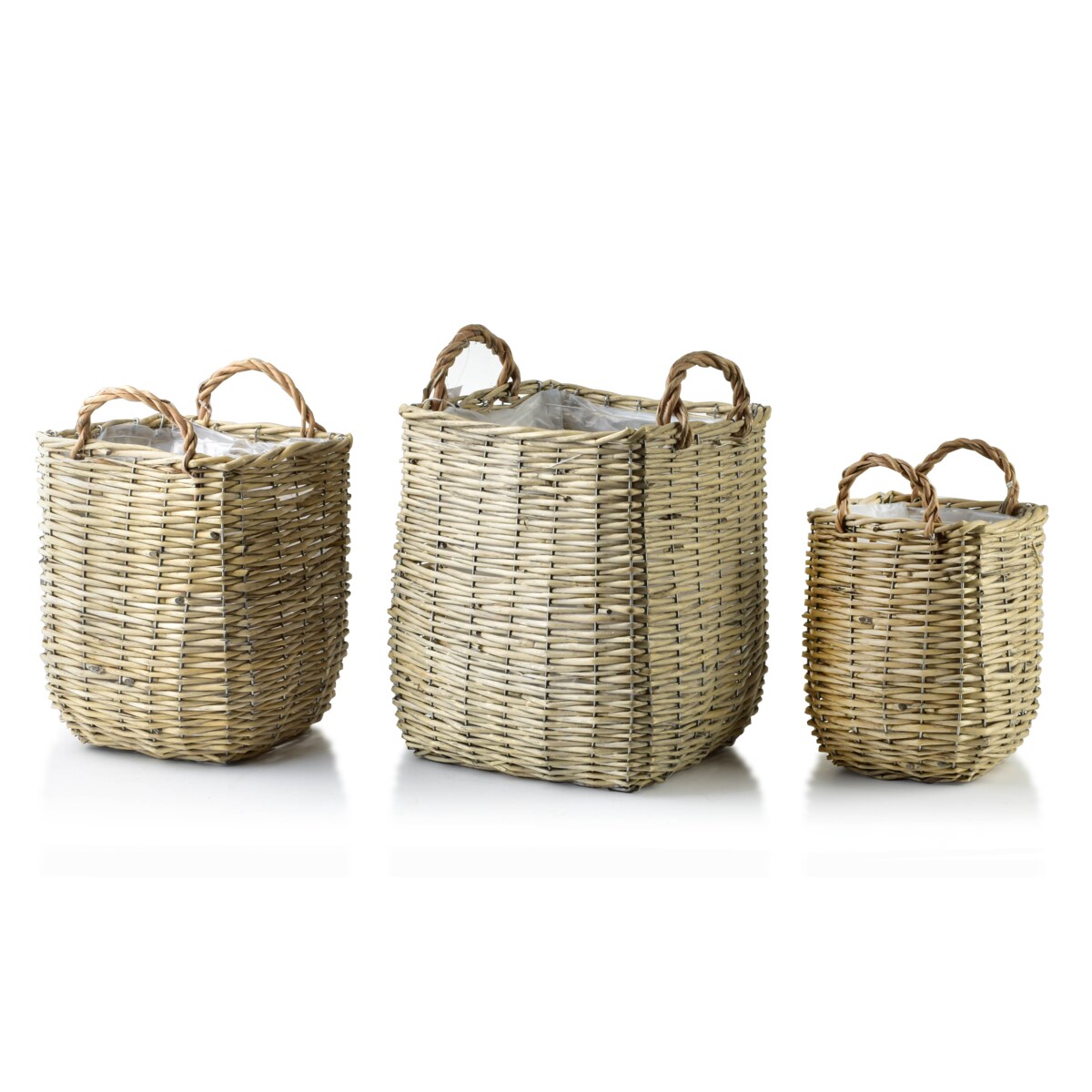 GUSTAV Komplet 3 koszy XL25X25XH29/35CM,L20X20XH27/H31CM, M16X16XH21/26CM