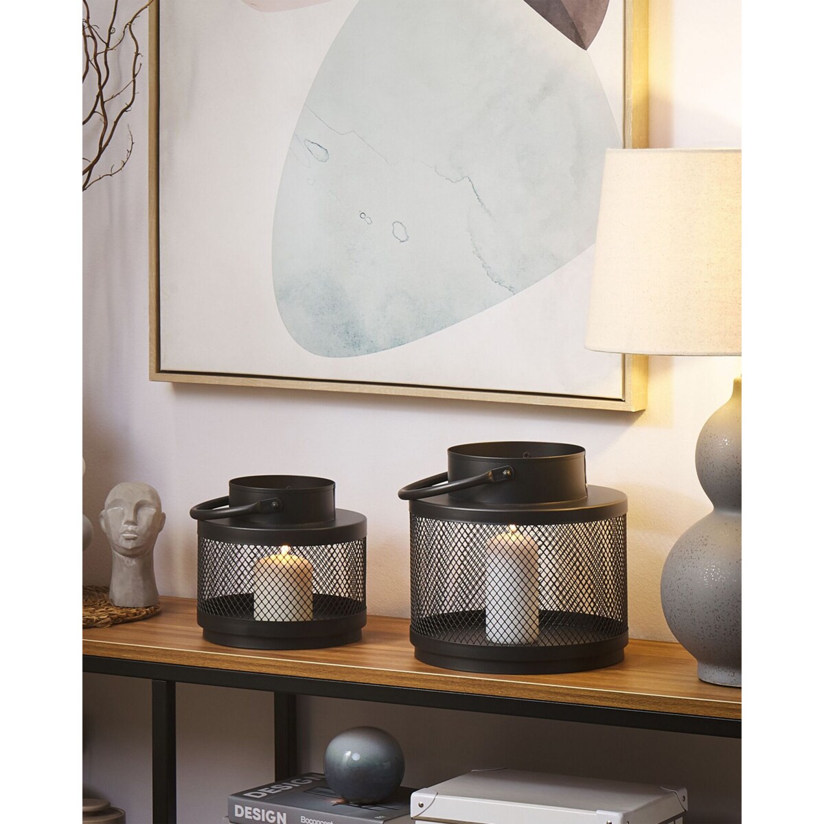 Lampion metalowy 19 cm czarny YAMDENA