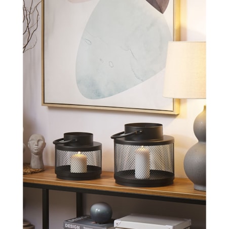 Lampion metalowy 19 cm czarny YAMDENA