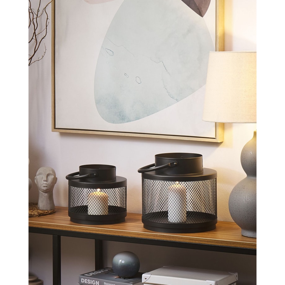 Lampion metalowy 19 cm czarny YAMDENA