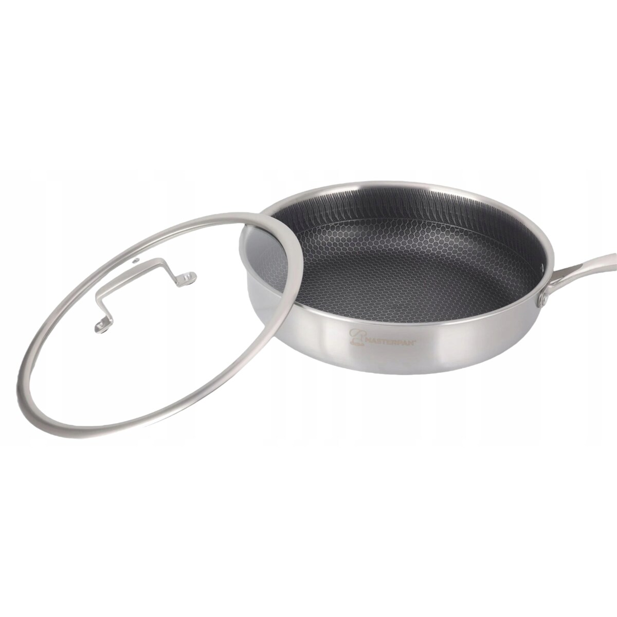 Patelnia Stalowa Głęboka Do Smażenia 28 Cm Z Pokrywą Nieprzywierająca Indukcja