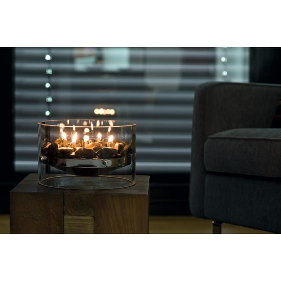 Lampa oliwna - szkło, aluminium, stal, 23 cm