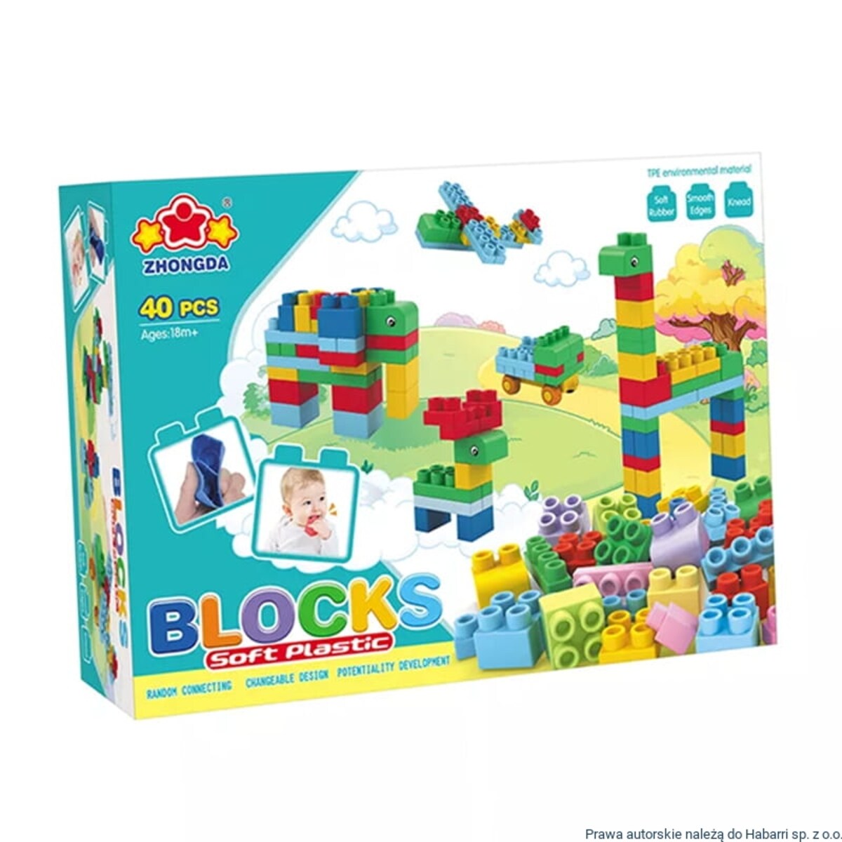 SOFT blocks - miękkie klocki konstrukcyjne 40 elementów 66612