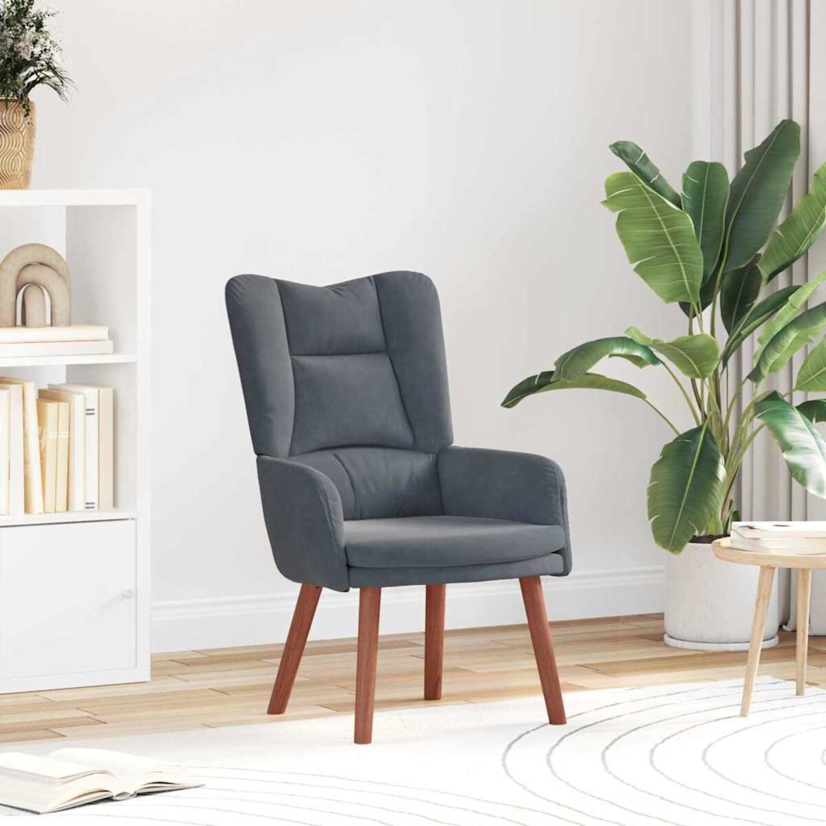 vidaXL Fotel relaksacyjny ciemno szary 63 x 67 x 94 cm Aksamit