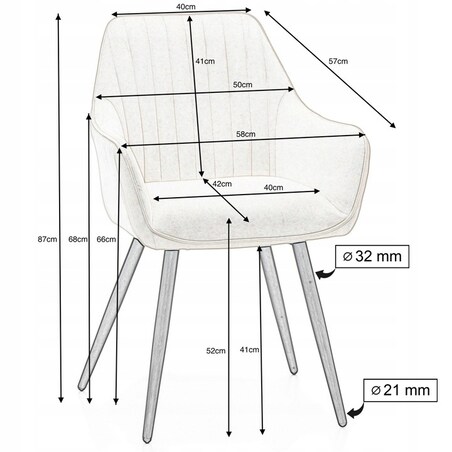 Krzesło tapicerowane pikowane welurowe do salonu jadalni nowoczesne PASSO beżowe złota noga