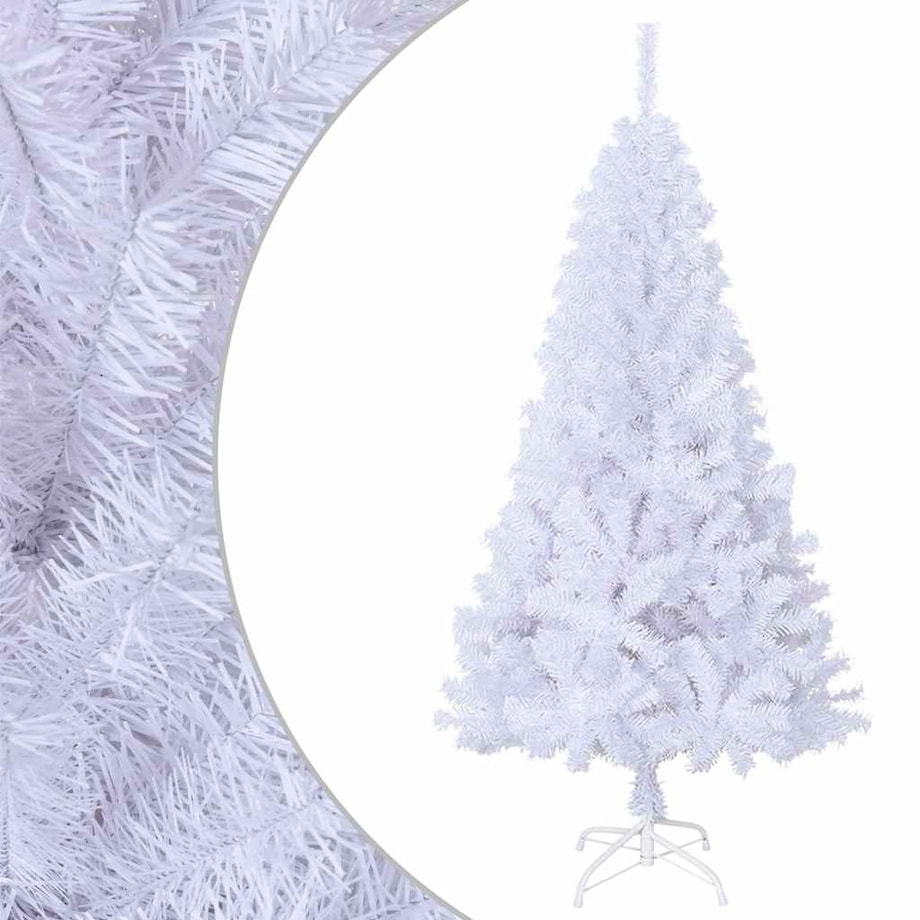vidaXL Sztuczna choinka o grubych gałązkach, biała, 120 cm, PVC