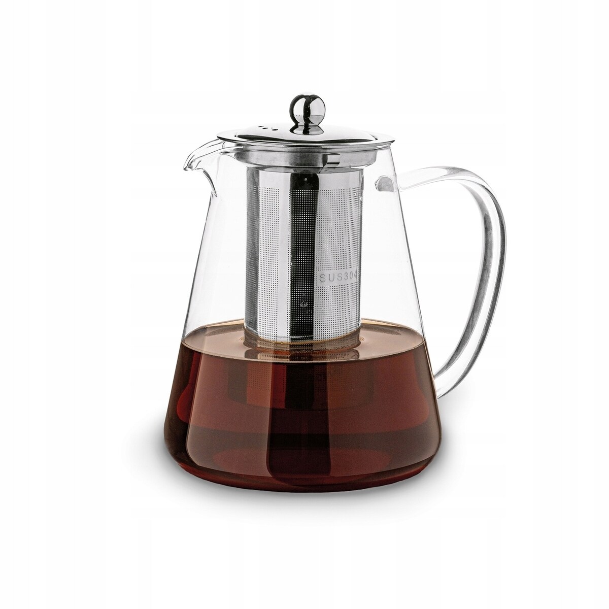 DZBANEK szklany Z ZAPARZACZEM sitko imbryk czajnik na zioła herbatę 1,3 L