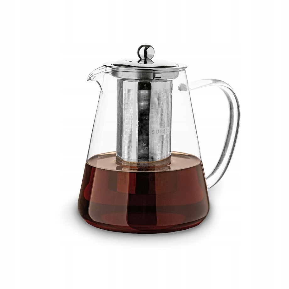 DZBANEK szklany Z ZAPARZACZEM sitko imbryk czajnik na zioła herbatę 1,3 L