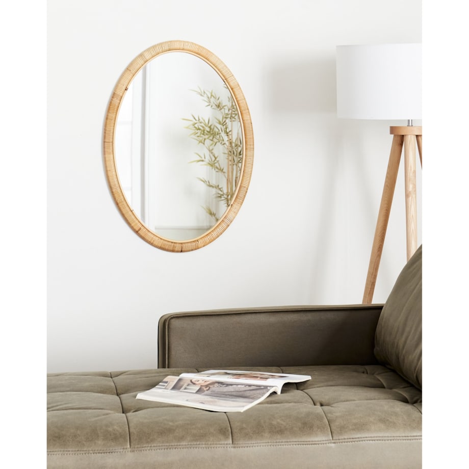 Rattan Lustro ścienne 70 cm Naturalny FOISSY