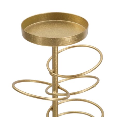 Świecznik dekoracyjny Rings, 14 x 13 x 50,5 cm, świecznik na świecę, złoty, biały, żelazo, marmur, Mauro Ferretti