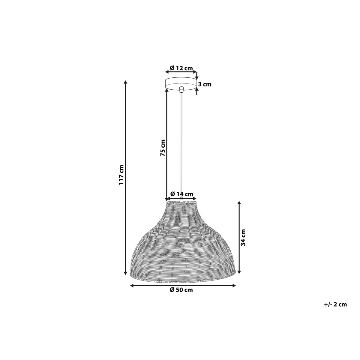 Lampa wisząca rattanowa naturalna MILLIAN