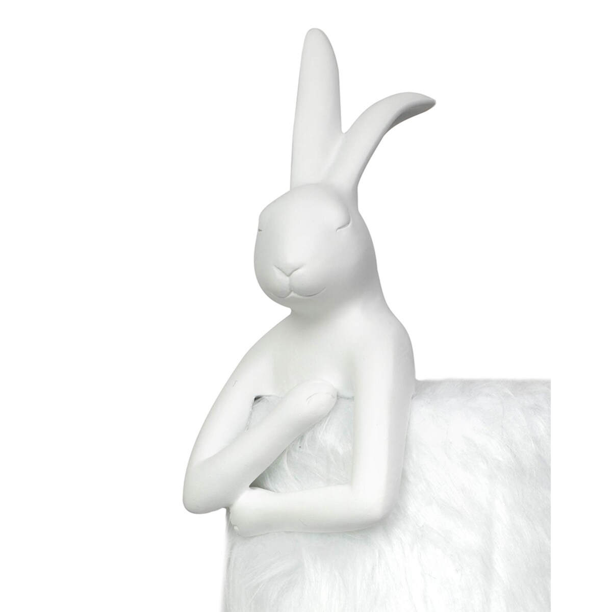 KARE lampa stołowa RABBIT FUR 50 cm biała / srebrna