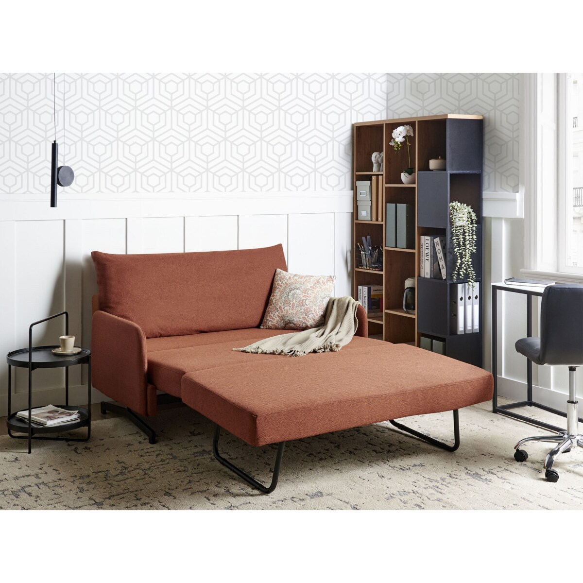 Sofa rozkładana BELFAST Czerwony Tkanina