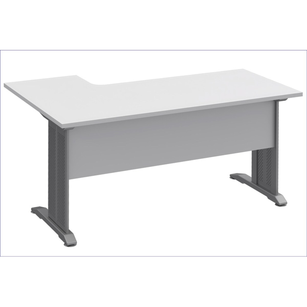 Białe prawostronne biurko narożne - Gispik 3X