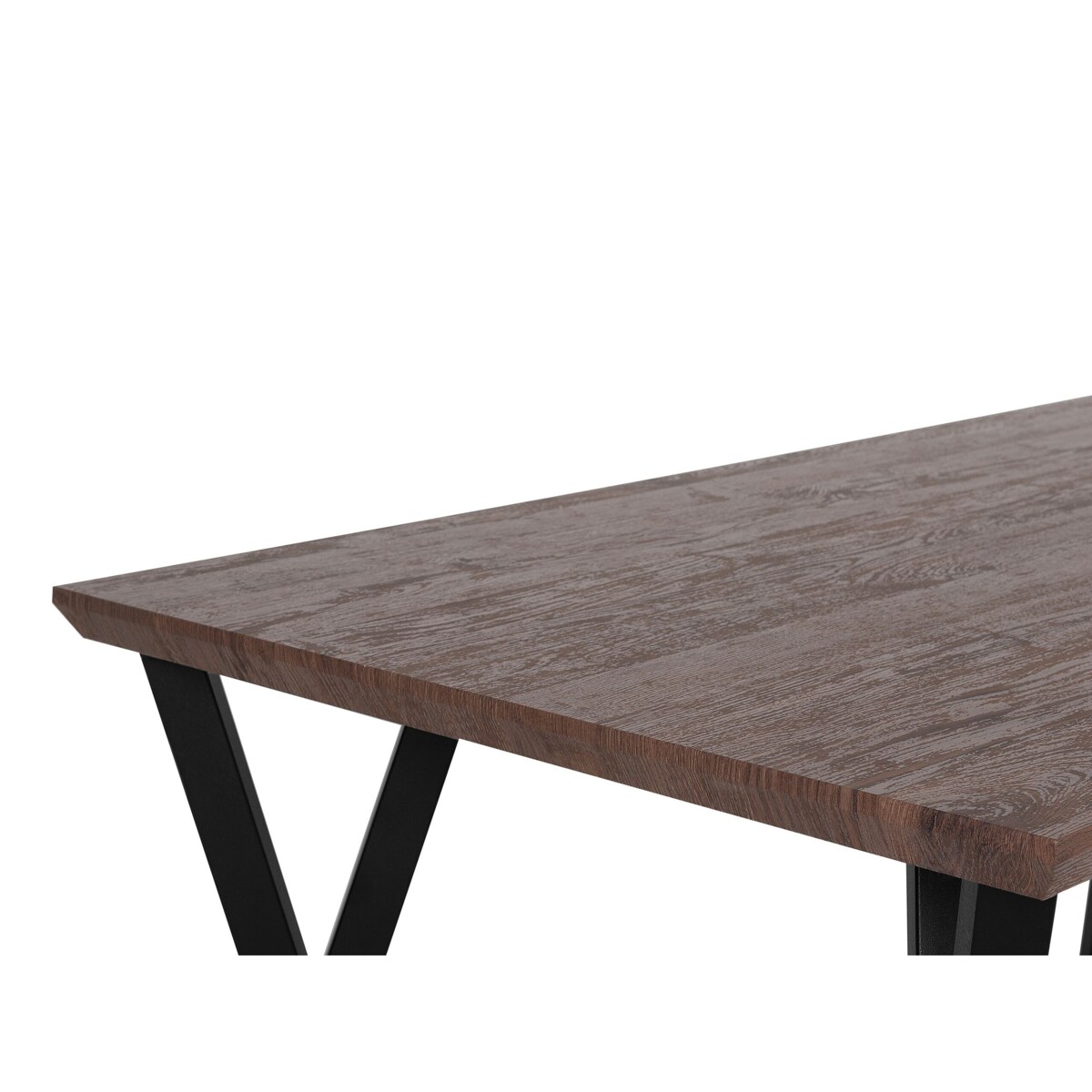 Stół do jadalni 140 x 80 cm ciemne drewno z czarnym BRAVO