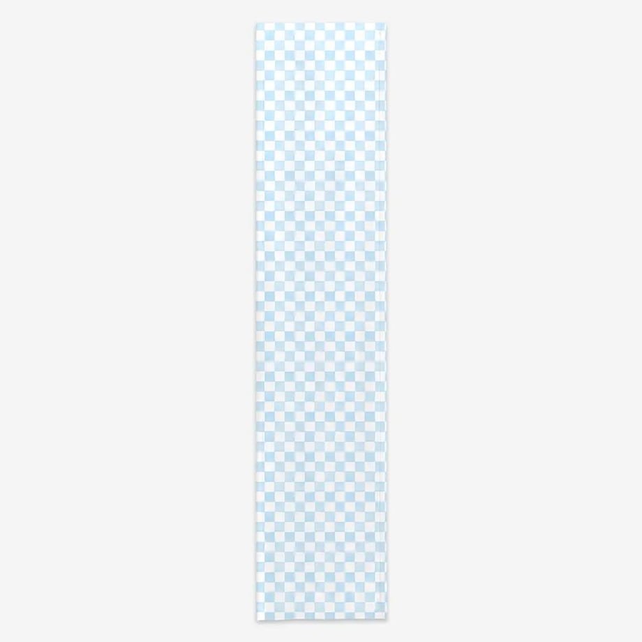 Bieżnik świąteczny - błękitna krata - 40x180