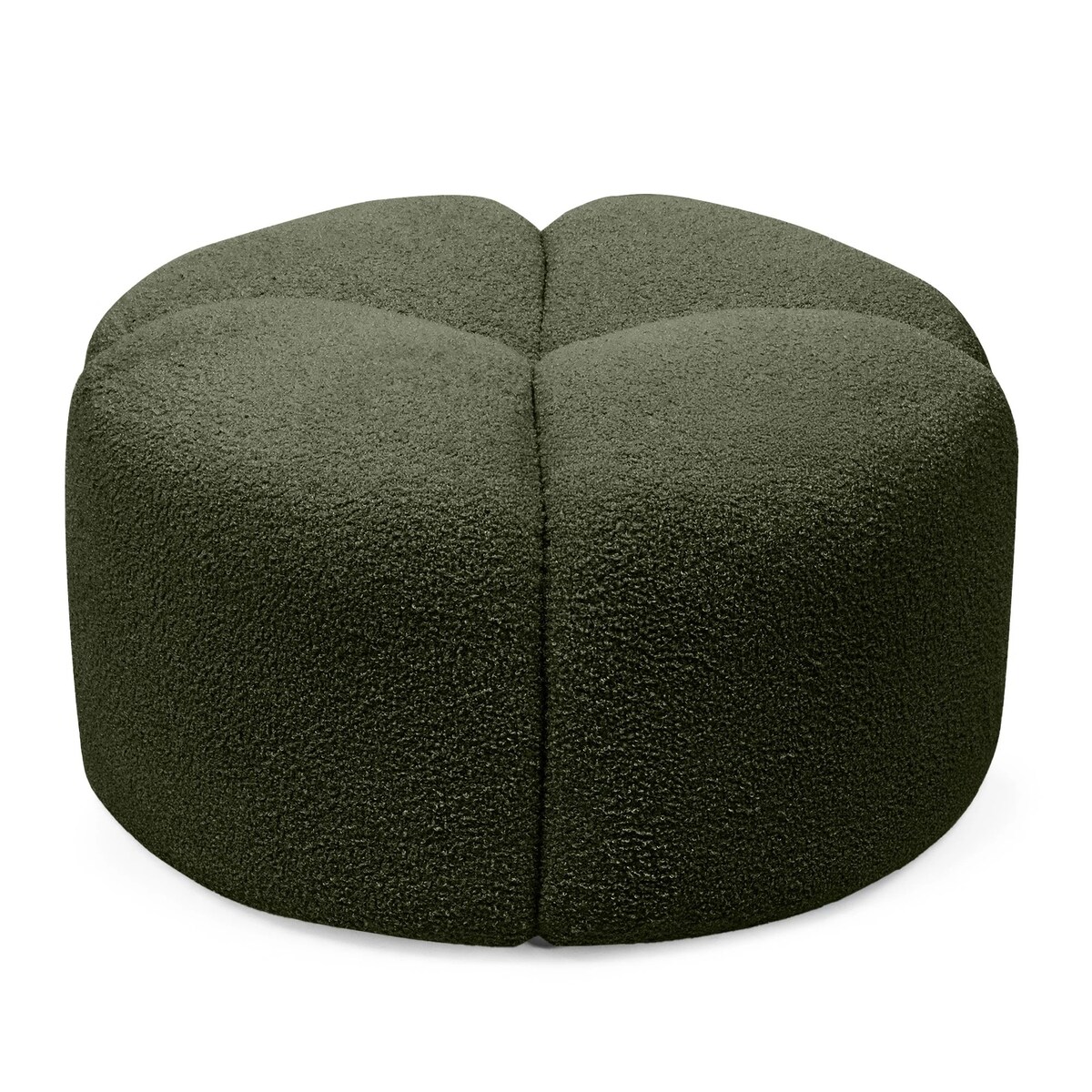 Pufa okrągła poczwórna 38x65x65 PALLADA bouclé ciemnozielona