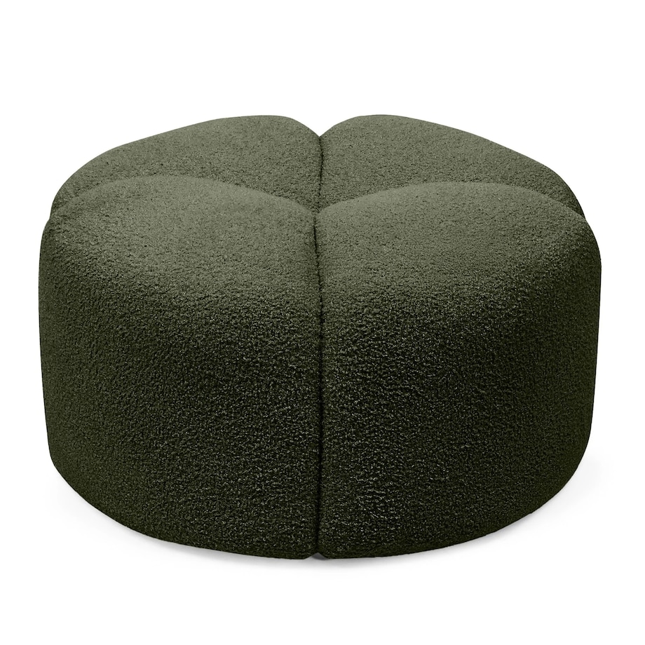 Pufa okrągła poczwórna 38x65x65 PALLADA bouclé ciemnozielona