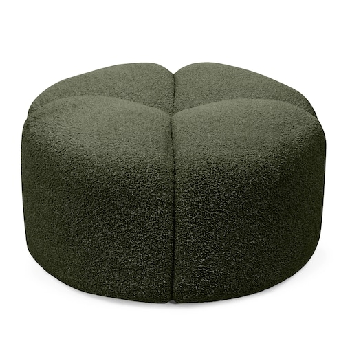 Pufa okrągła poczwórna 38x65x65 PALLADA bouclé ciemnozielona