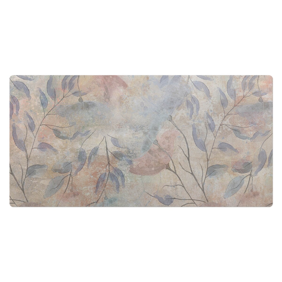 Beżowa mata na biurko Delikatne liście tła, 120x60 cm