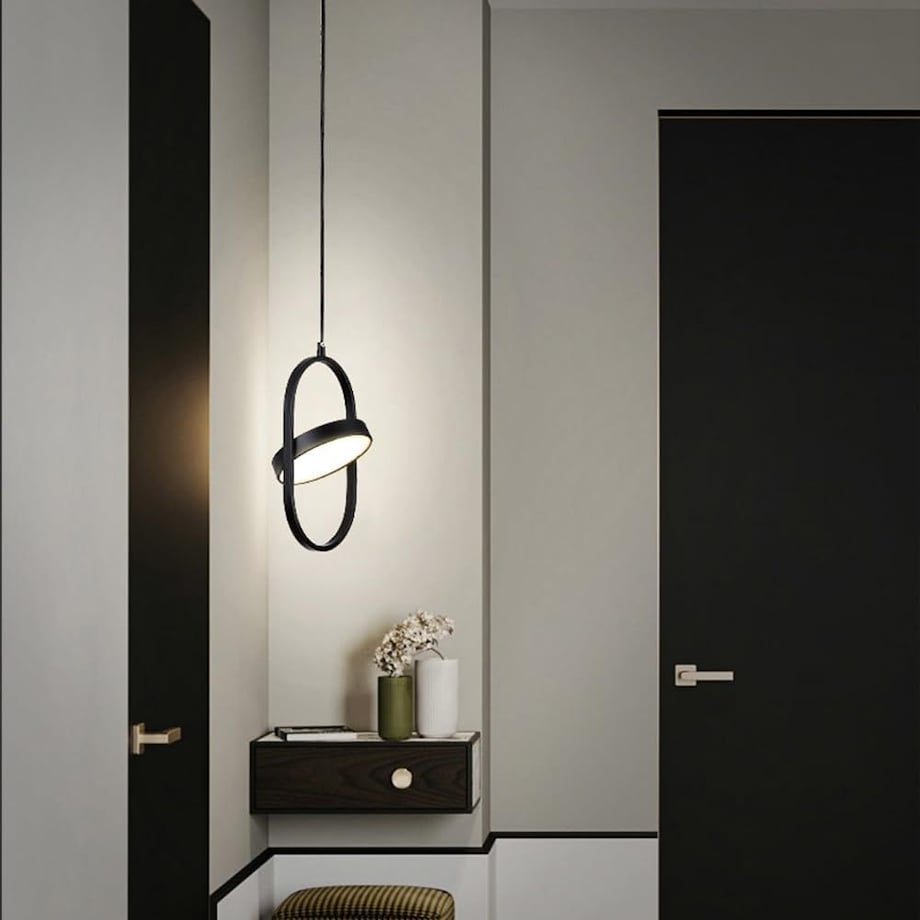 Lampa sufitowa wisząca czarna LED regulowana APP1554-CP