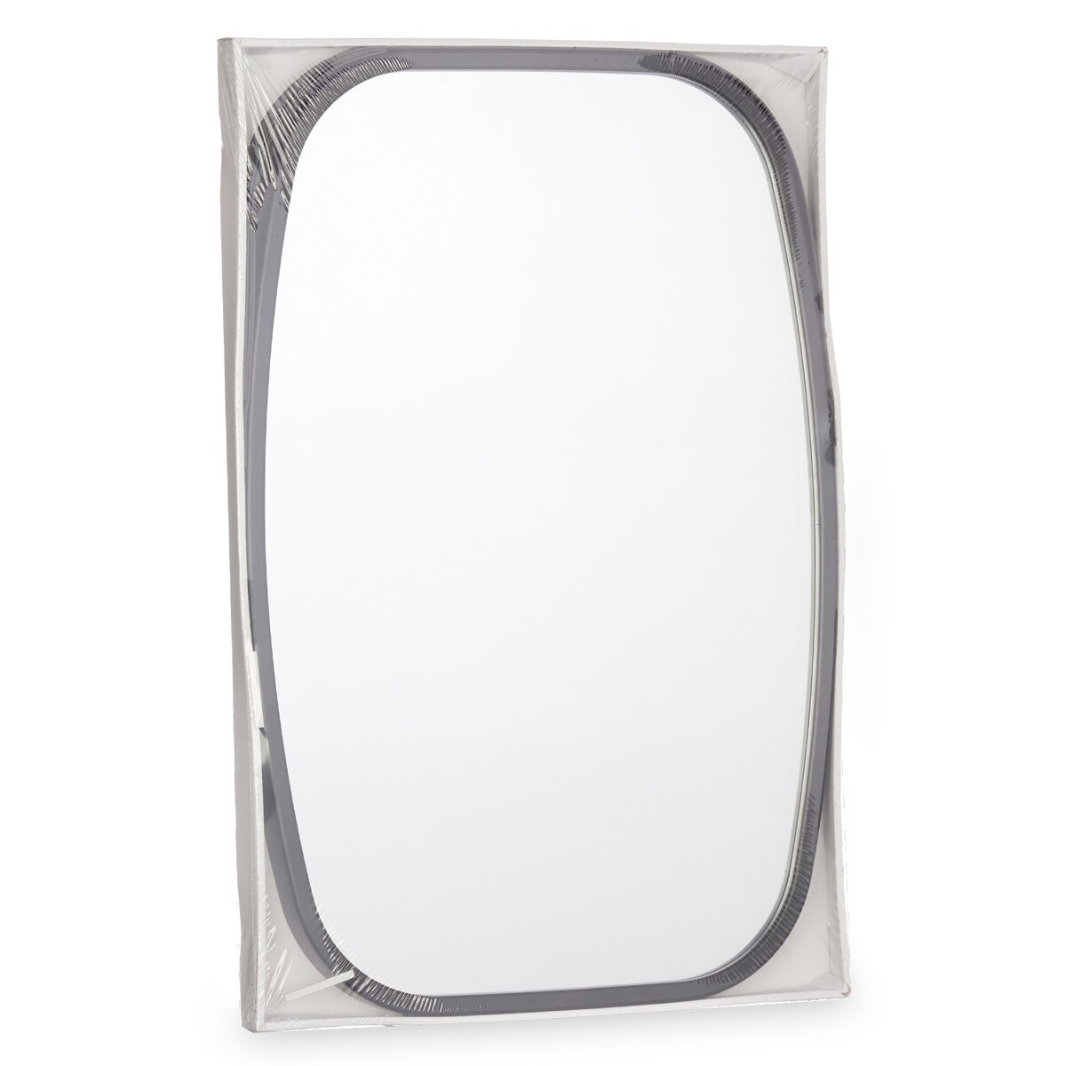 Prostokątne lustro ze skórzanym uchwytem, 43 x 65 x 3 cm