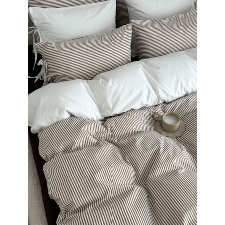 Pościel Bawełniana w Paski Styl Japandi - 200x220cm