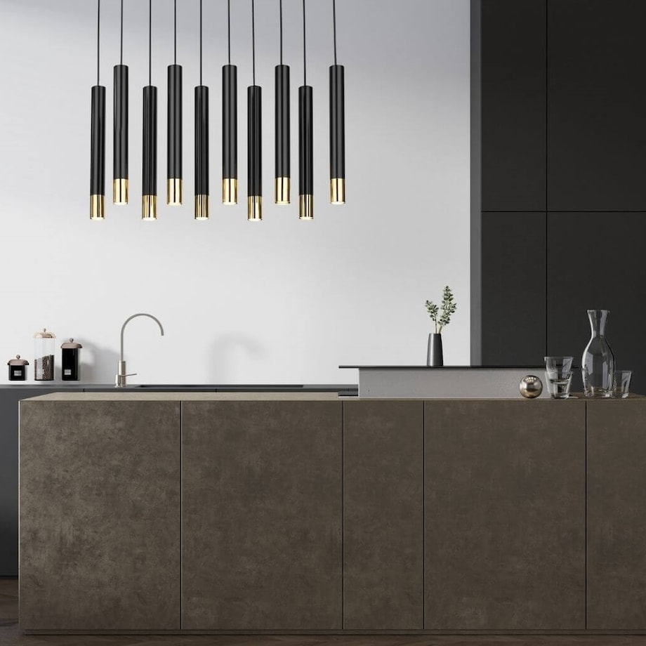 Czarna lampa wisząca Sopel Grand 33399 sople salonowe loftowe