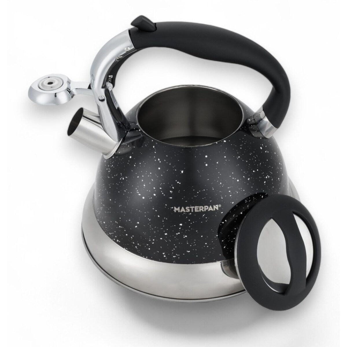 Duży Czarny Marmurkowy Czajnik Z Gwizdkiem Stalowy 3L Na Indukcję Gaz