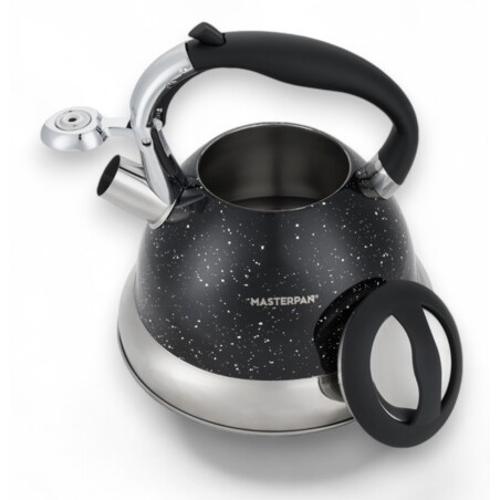 Duży Czarny Marmurkowy Czajnik Z Gwizdkiem Stalowy 3L Na Indukcję Gaz