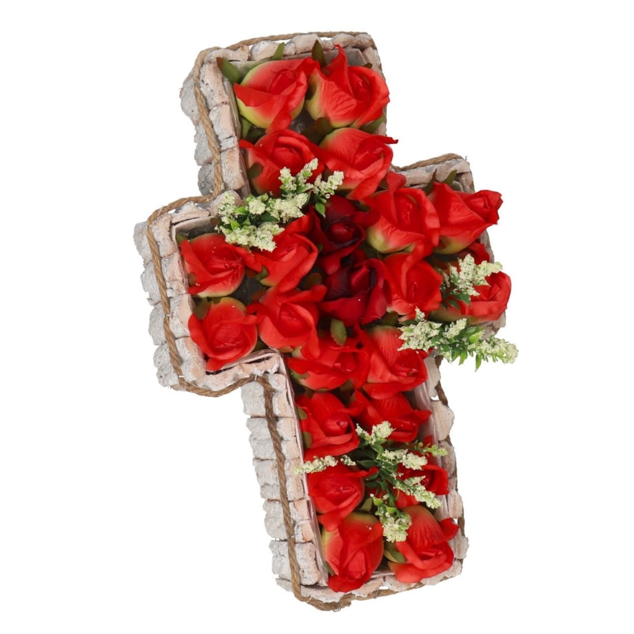 Doniczka Osłonka Drewniana Kora Krzyż Na Grób Ozodba