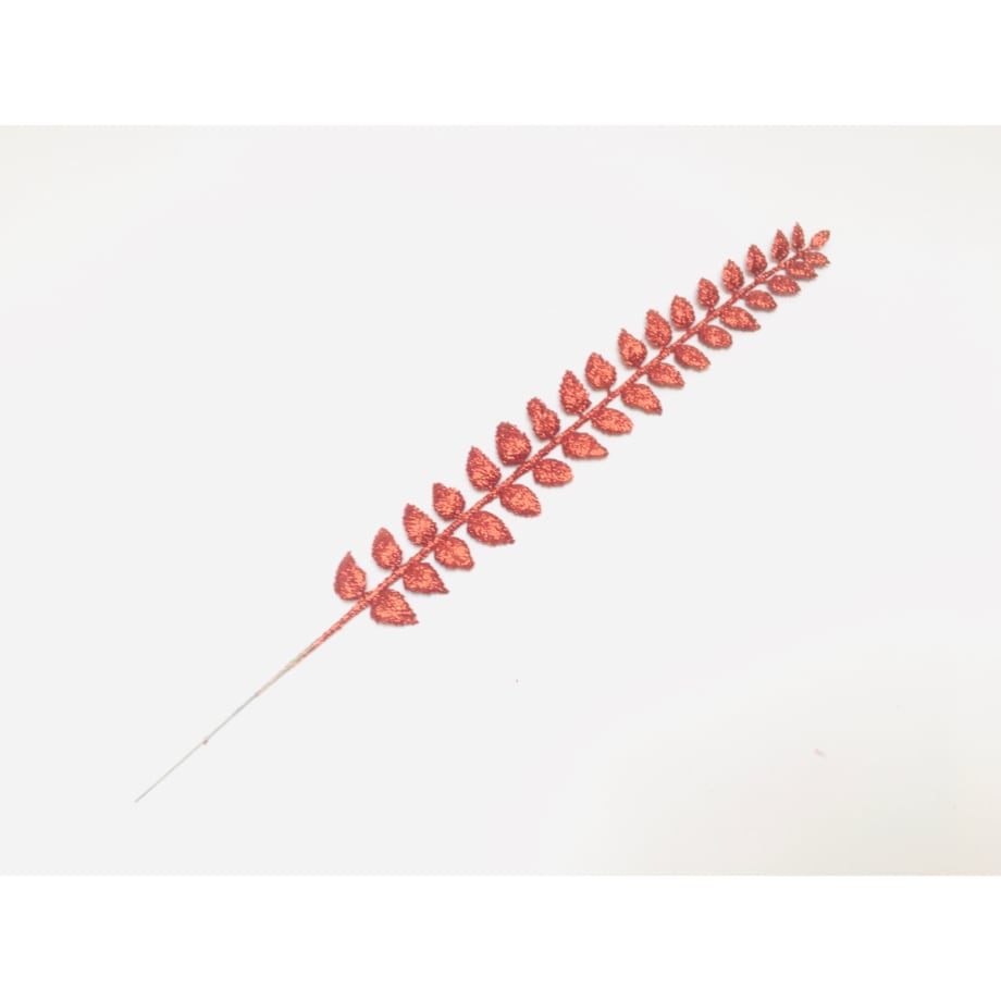 BROKATOWA GAŁĄZKA czerwona do dekoracji bukietu kompozycji święta stroik