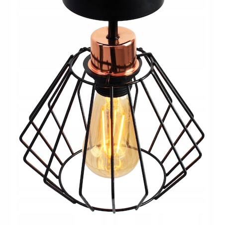 Lampa Sufitowa Wisząca Czarna Loft Druciana Siena