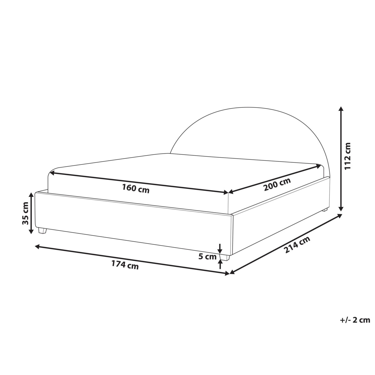 Łóżko VAUCLUSE 160 x 200 cm Błękitny