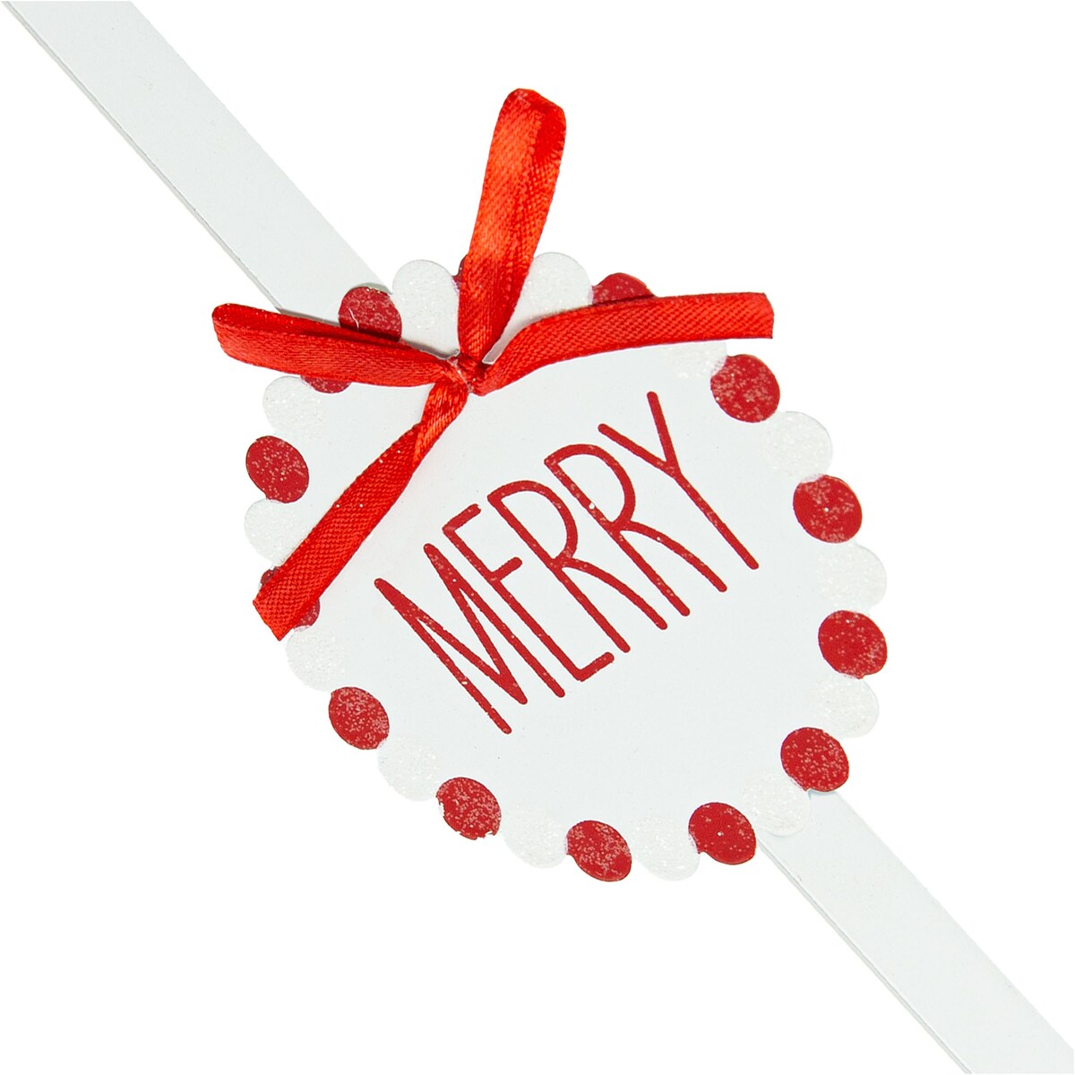 Wieszak Na Wianek Drzwi Na Ozdoby 37,5 Cm Świąteczny Boże Narodzenie Biały Z Kokardą