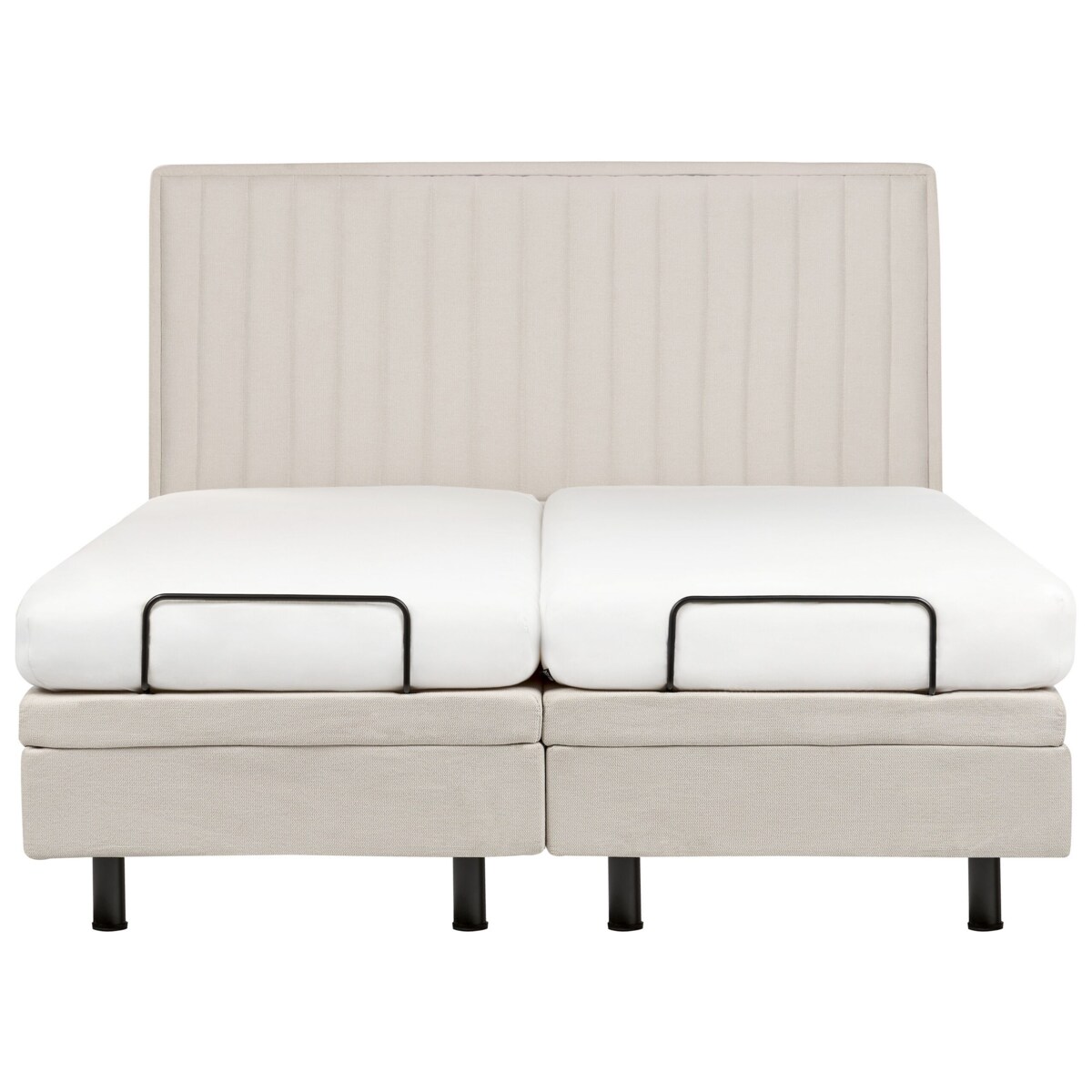 Łóżko regulowane tapicerowane 160 x 200 cm beżowe DUKE II