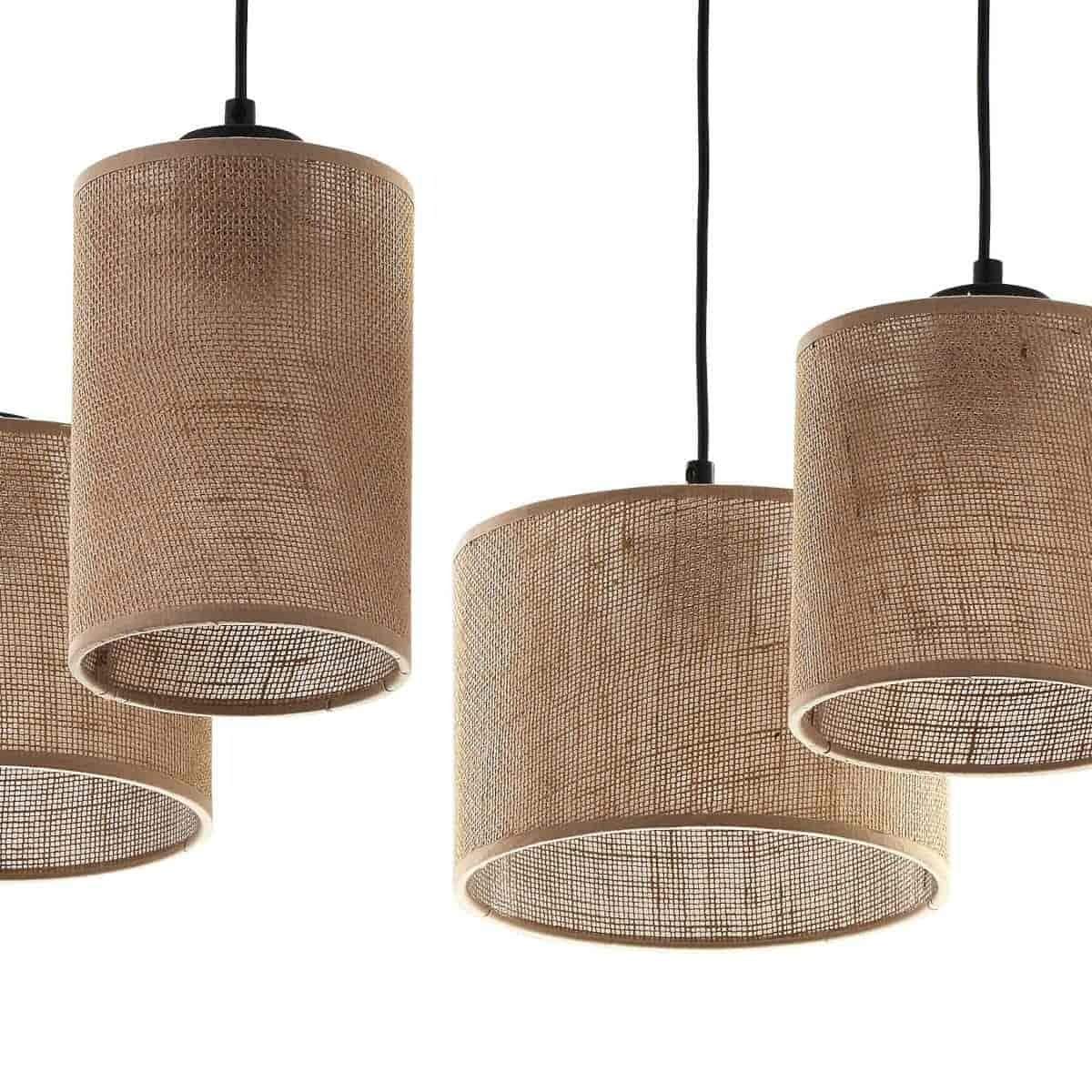 Zwisowa lampa ekologiczna Linobianco 6585 TK Lighting jutowa brązowa