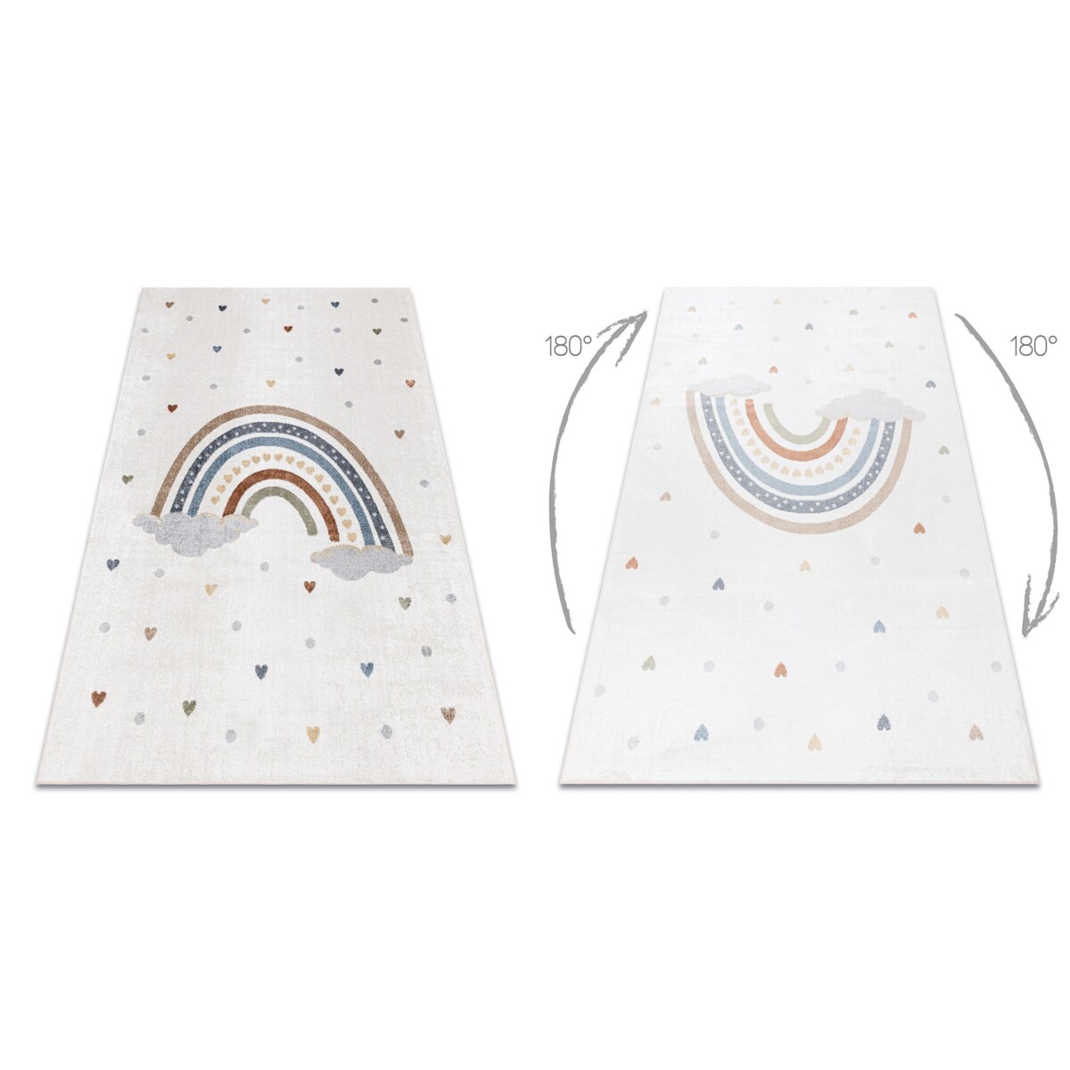 Dywan BONO 724 TĘCZA SERCA kremowy / jasny 80x150 cm