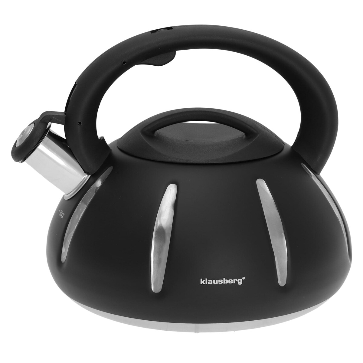 Czajnik stalowy z gwizdkiem lakierowany czarny 3.0L KLAUSBERG