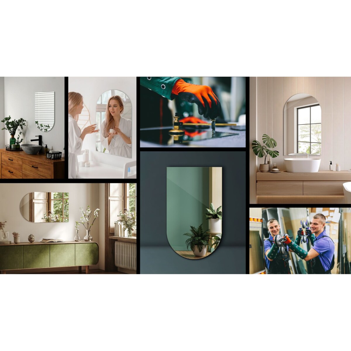 Lustro ścięty owal 50x90 cm