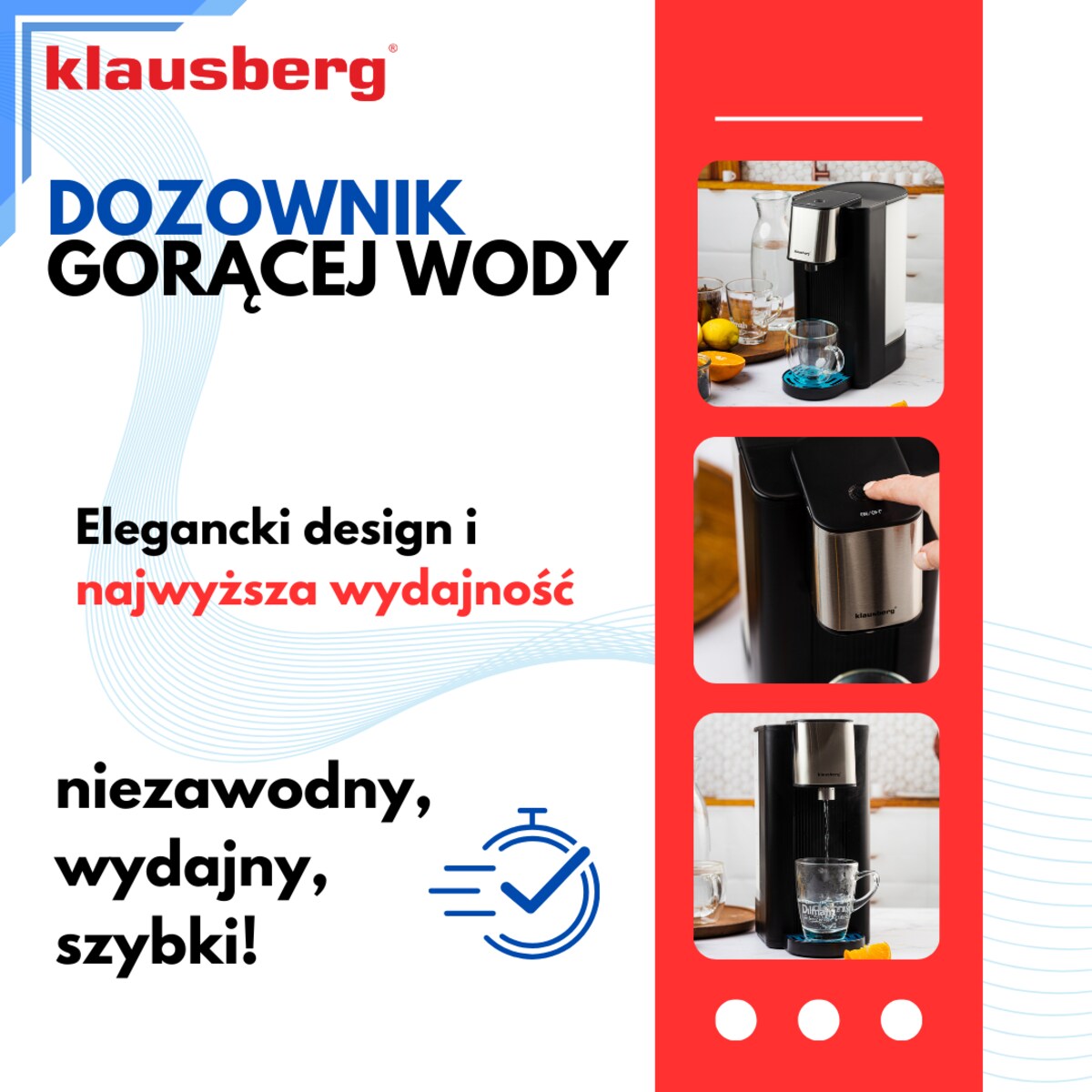Dozownik dystrybutor podgrzewacz do gorącej wody 2.5L KLAUSBERG