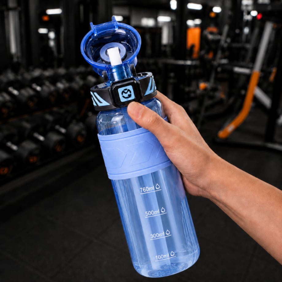 Butelka na wodę, sportowy bidon z miarką 680ML niebieski BD64N