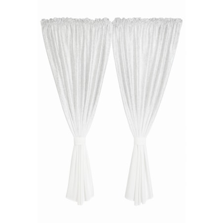 firana zakładana "srebrny deszcz" ze srebrnym printem 400x160 | biały