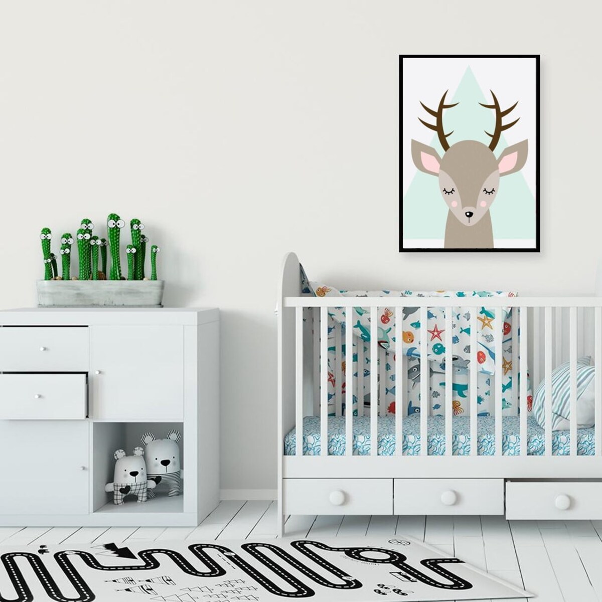 Poster Story, Plakat, Obraz - Jelonek na Tle Gór, wymiary 70 x 100 cm